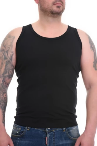 Lightweight cotton men's sleeveless top, a simple staple for warmer months on its own.
