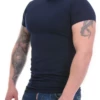 Men's crew-neck cotton-blend tee in a comfortable fit, offered across sizes M to 2XL for everyday wear.