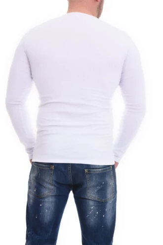 Tiara Galiano men's crew-neck tee in a soft cotton blend with long sleeves for added coverage.