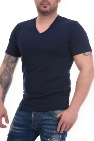 Lightweight short-sleeve V-neck tee for men, an easy warm-weather layer in a soft breathable cotton blend.