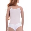 Fine mesh bodysuit with scoop neck and brazilian cut, light and breathable for everyday wear.
