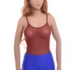 Fine mesh bodysuit with scoop neck, light and breathable to wear under shirts or on its own.