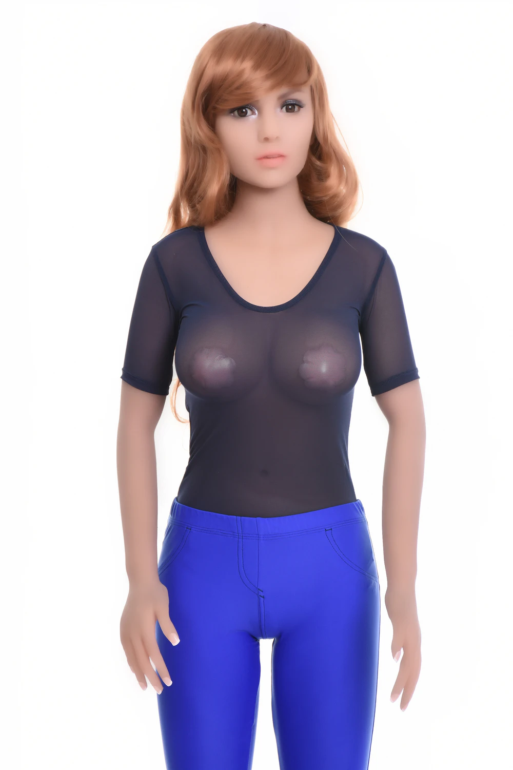 Lightweight mesh bodysuit with scoop neck and short sleeves, an everyday piece worn alone or layered.
