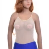 Mesh bodysuit with scoop neck and spaghetti straps, light and close for a smooth everyday line.