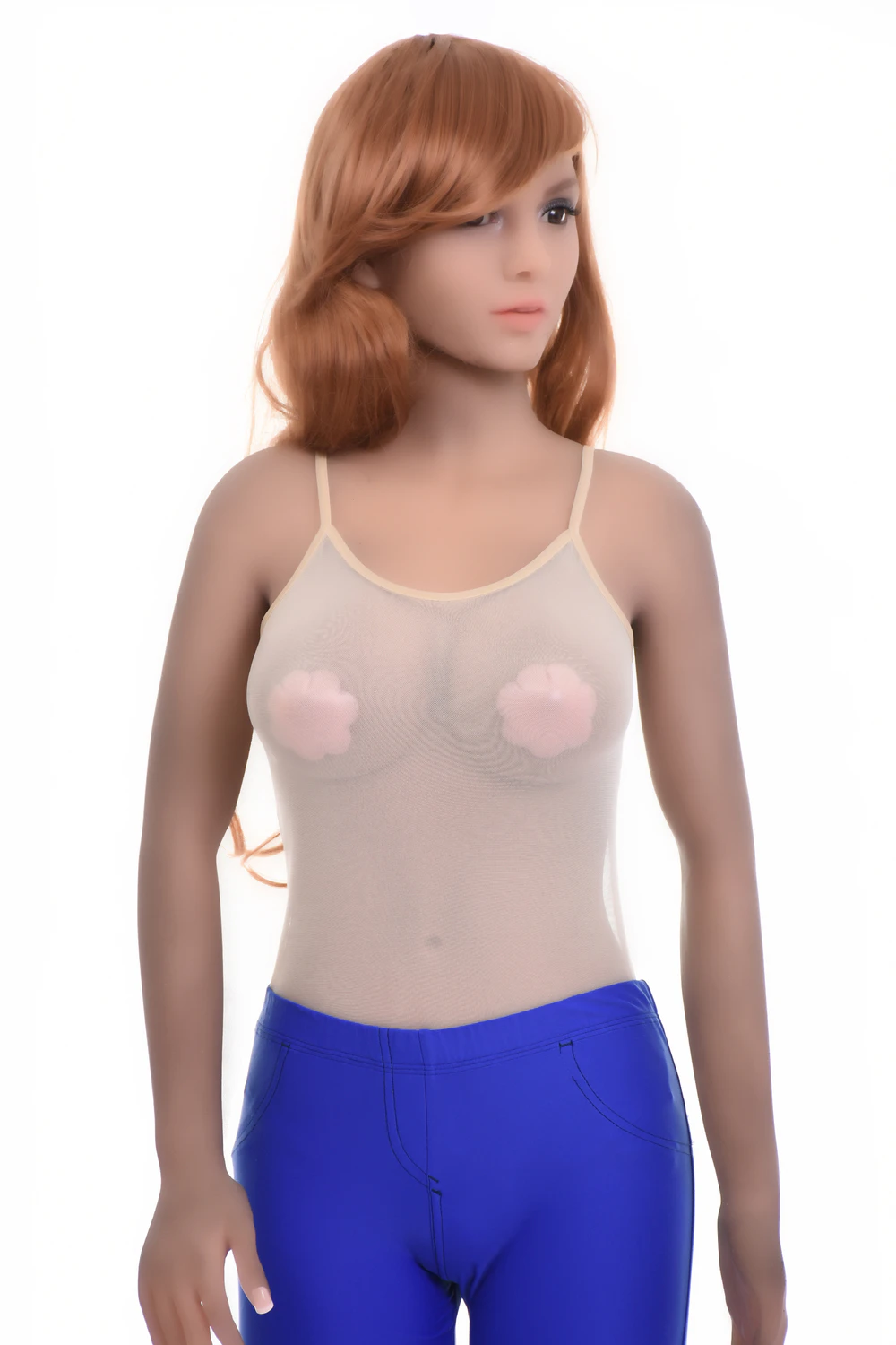 Mesh bodysuit with scoop neck and spaghetti straps, light and close for a smooth everyday line.