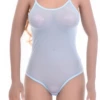 Sleeveless mesh bodysuit with thin straps, breathable and close under shirts or worn alone.