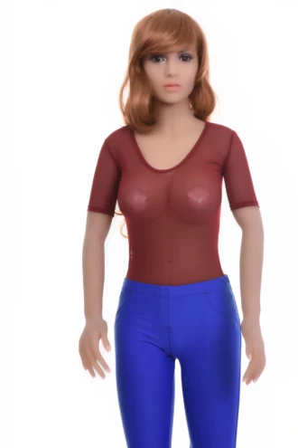 Mesh bodysuit in a t-shirt cut with scoop neck and short sleeves, a light everyday base with brazilian back.