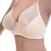 Soft-cup bra blending microfiber and sheer mesh panels, unpadded for a natural shape with a clean line.