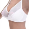 Microfiber and mesh soft-cup bra with unpadded cups and sheer mesh panels, keeping a clean line under tops.