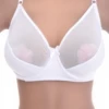 Microfiber and mesh soft-cup bra with unpadded cups and sheer mesh trim, keeping a clean line under tops.