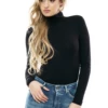 Polo-style cotton bodysuit by Tiara Galiano with covered neck and arms, warm under a coat or knit.