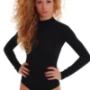 Polo-style cotton bodysuit by Tiara Galiano with covered neck and arms, smooth under knitwear or a coat.