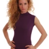 Polo-style sleeveless cotton bodysuit with bikini coverage, soft and close for everyday warm-weather wear.