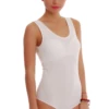 Scoop-neck cotton bodysuit by Tiara Galiano on wide straps, a straightforward everyday tank under shirts.
