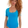 Scoop-neck cotton bodysuit by Tiara Galiano cut like a soft fitted T-shirt, an everyday wardrobe staple.