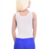 Scoop-neck mesh tank bodysuit with brazilian back and wide straps, a touch more coverage than a thong.