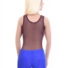 Scoop-neck mesh tank bodysuit with wide straps and brazilian cut, light and breathable for daily wear.