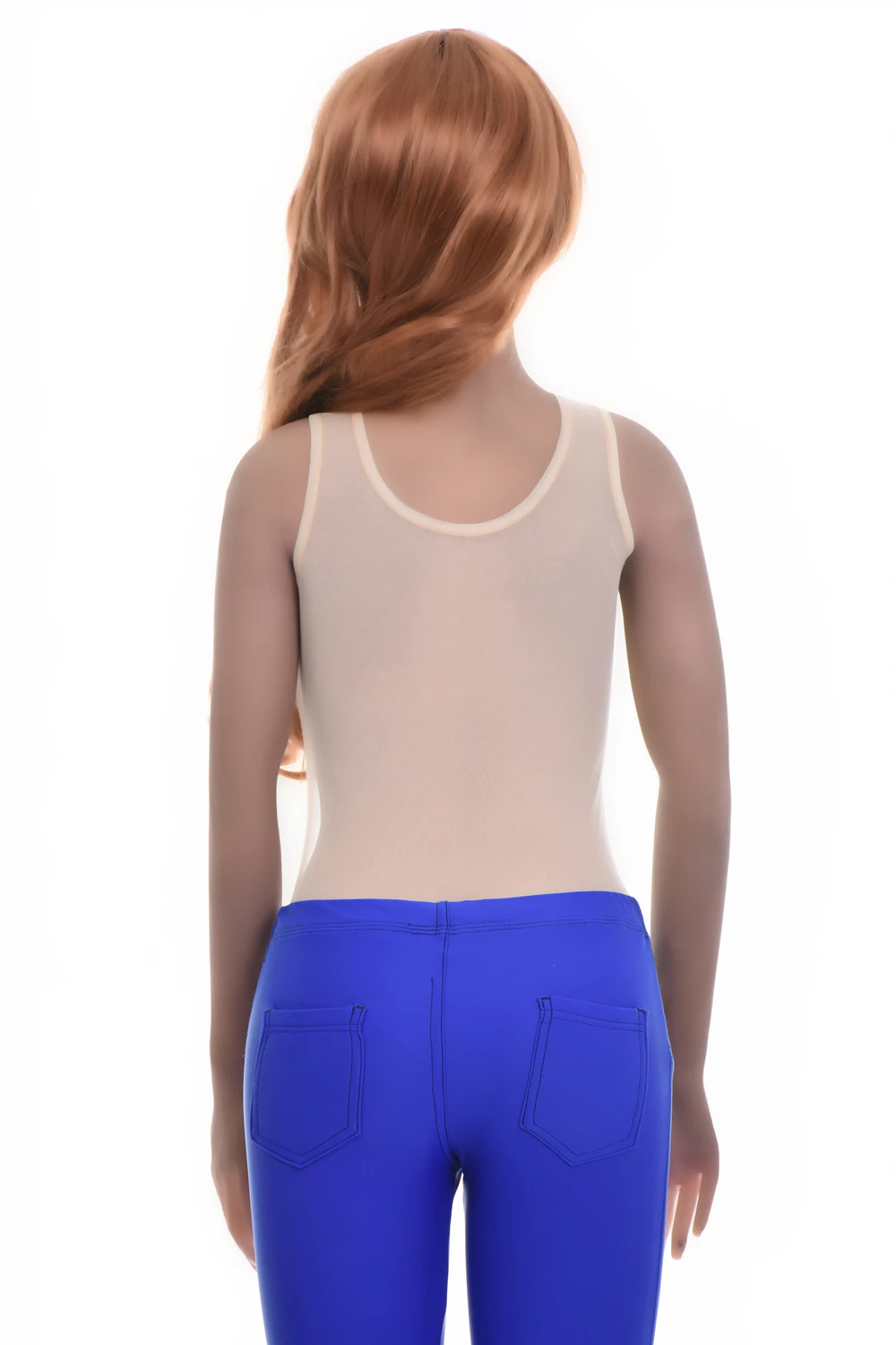 Scoop-neck mesh tank bodysuit with wide straps and brazilian cut, light and breathable for daily wear.