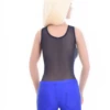 Scoop-neck mesh tank bodysuit with wide straps and brazilian cut, light and breathable for daily wear.