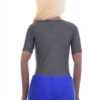 Scoop-neck speckled microfiber bodysuit with short sleeves and hook-and-eye closure, a smooth everyday layer.