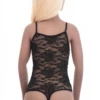 Sleeveless all-lace tank bodysuit by Tiara Galiano, light enough to wear alone or layered under a blazer.