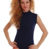 Sleeveless cotton bodysuit by Tiara Galiano with higher neck and bare shoulders, an easy summer layer.