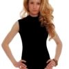Sleeveless cotton bodysuit by Tiara Galiano with higher neck and bare shoulders, an easy summer layer.