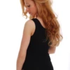 Sleeveless cotton tank bodysuit with hook-and-eye closure and bikini cut, smooth under knitwear or alone.