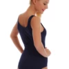 Sleeveless cotton tank bodysuit with hook-and-eye closure and bikini cut, smooth under knitwear or alone.