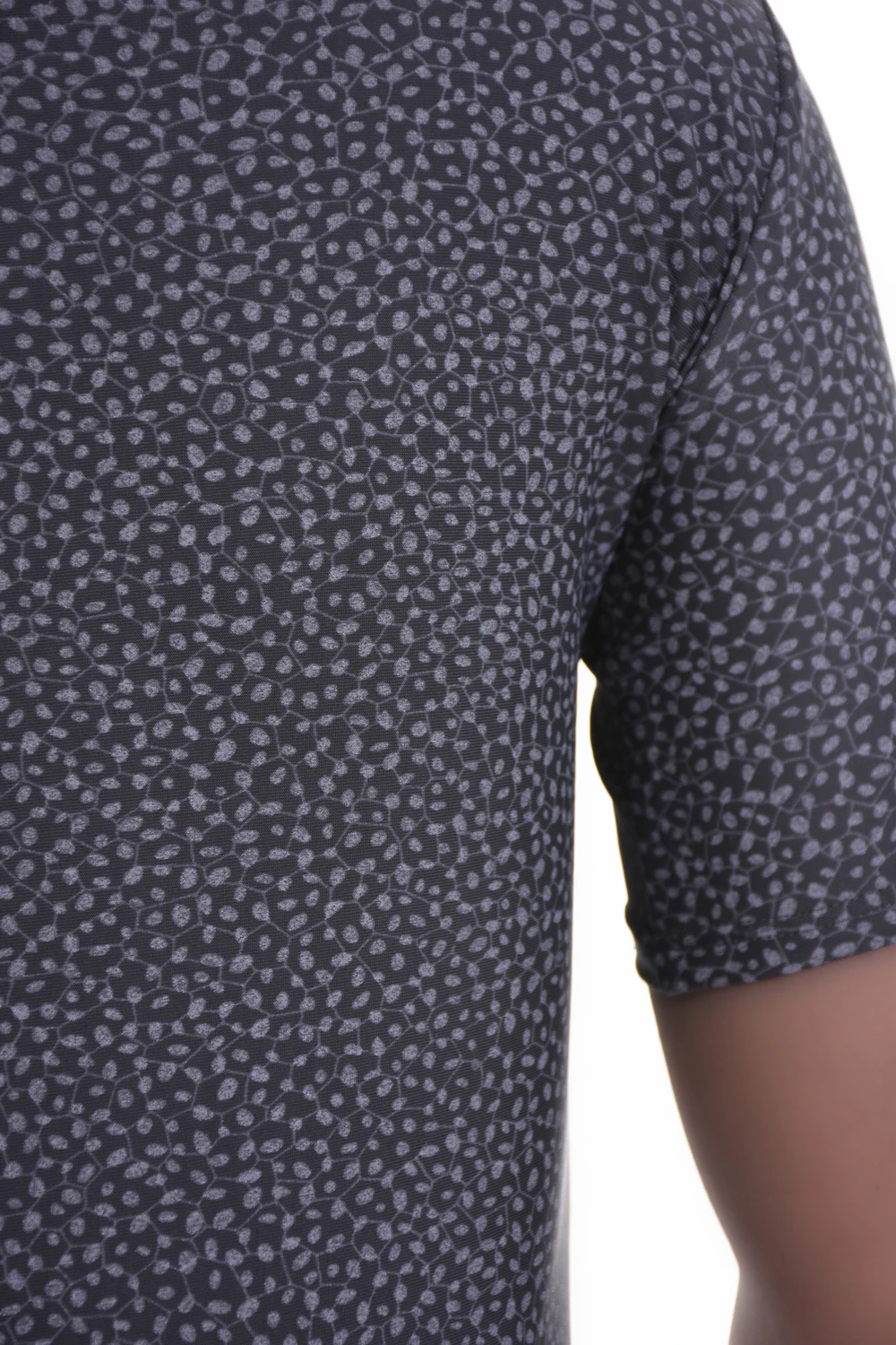 Speckled dark gray microfiber bodysuit with thong back, stretchy and opaque for a smooth line under clothing.