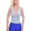 Tank-style mesh bodysuit with scoop neckline and wide straps, light and breathable for daily wear.