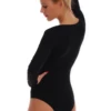 Tiara Galiano cotton bodysuit with long sleeves and scoop neck, a versatile everyday shirt layer.