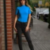 Tiara Galiano cotton bodysuit with mock neck and bikini coverage, versatile for everyday layering.