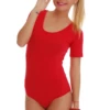 Tiara Galiano cotton bodysuit with scoop neck and bikini cut, a soft everyday staple that stays put.