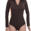 Tiara Galiano cotton bodysuit with long sleeves and V-neck, a versatile polished everyday base.