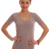 Tiara Galiano cotton T-shirt bodysuit with scoop neck and bikini coverage, a dependable base.