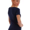 Tiara Galiano cotton tee bodysuit with scoop neck and short sleeves, breathable for daily wear.
