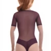 Tiara Galiano mesh bodysuit with scoop neck, short sleeves and brazilian back for everyday wear.