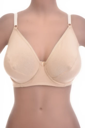Soft unpadded cotton-blend bra with a breathable feel and a clean natural line under fitted tops.