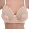 Unpadded mesh soft-cup bra in lightweight see-through fabric with a natural shape and fine adjustable straps.