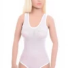 Women's sleeveless mesh bodysuit with a scoop neckline, wide straps and a brazilian cut in fine mesh.