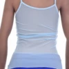 Airy mesh camisole with spaghetti straps and a scoop neckline, an open-knit warm-weather layer with a little stretch.