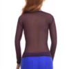 Airy ventilated mesh tee with a low scoop neck and long sleeves, a slim breathable layer over a camisole.