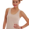Breathable cotton-blend scoop-neck tank with wide flat straps and stretch, a reliable everyday staple.