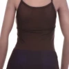 Breathable mesh scoop-neck camisole with delicate straps keeping the shoulders bare, slim and airy for warm days.