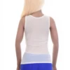 Breathable mesh tank with wide flat straps and a low scoop, a light textured layer over a bralette or alone.