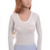 Slim breathable mesh tee with a scoop neckline, soft stretch and long sleeves for an easy fitted look.