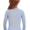 Breathable open-knit mesh tee with a low scoop neck and long sleeves, light and airy for warm days.
