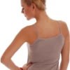 Women's cotton camisole with a scoop neckline and thin straps, soft and slim for everyday layering.