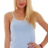 Cotton camisole with thin straps keeping the shoulders bare and a low scoop, soft and close with a little stretch.